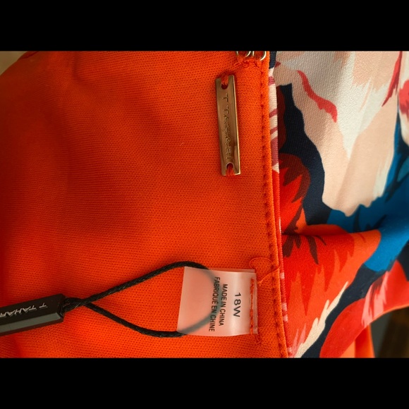 Tahari Women’s Orange Floral Dress Sz 18W NWT - Picture 4 of 5